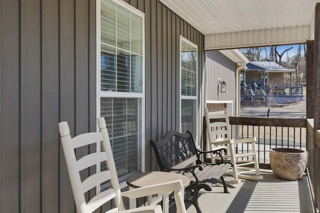 exterior space with covered porch