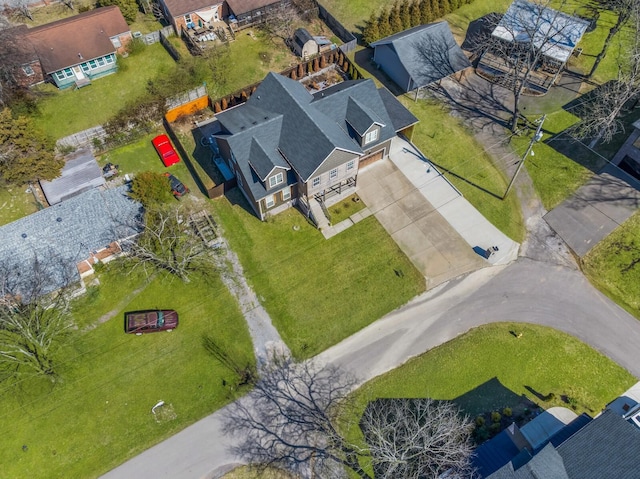 aerial view featuring a residential view