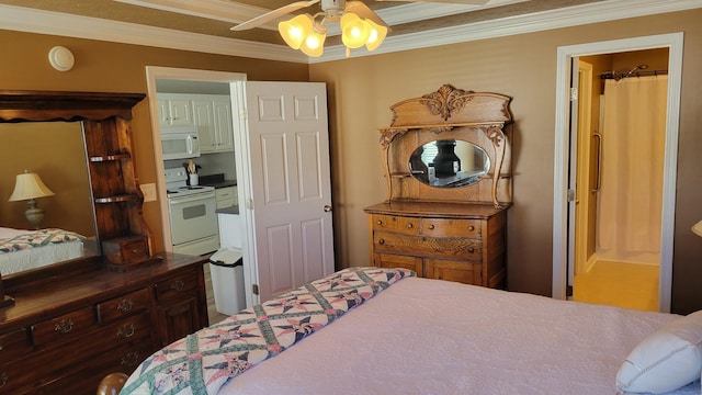 bedroom featuring crown molding