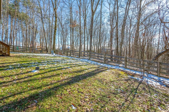 view of yard featuring a fenced backyard