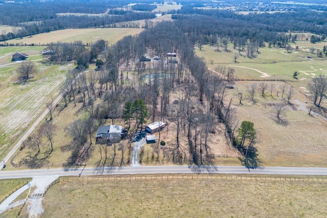 drone / aerial view featuring a rural view