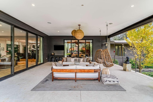 view of patio featuring outdoor lounge area