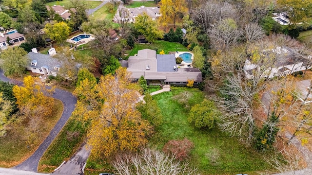 bird's eye view with a residential view