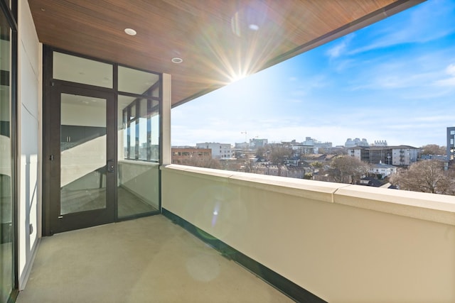 balcony with a view of city