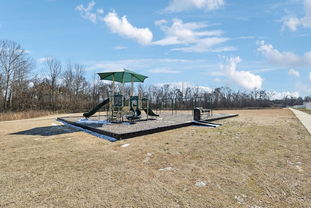 community playground with a lawn