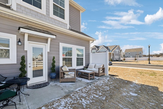 view of patio with a residential view