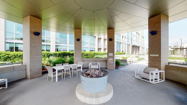 view of patio featuring outdoor dining space