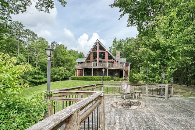 101 Dakota Ln, Spencer, TN 38585 - deck featuring stairs and a yard