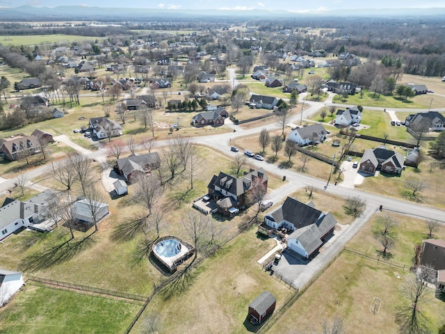 drone / aerial view with a residential view