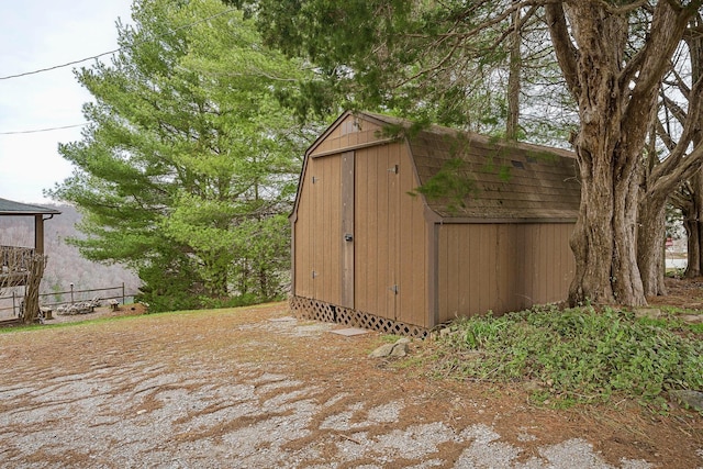 view of shed