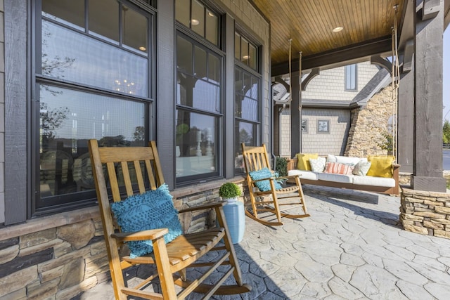 view of patio featuring covered porch