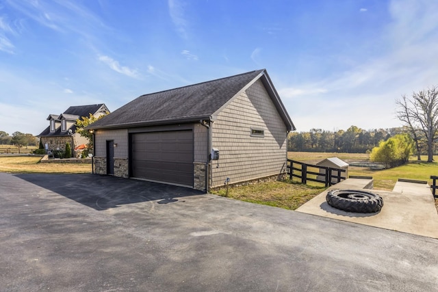 detached garage with fence