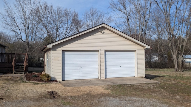 view of detached garage