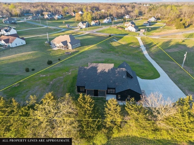 birds eye view of property featuring a residential view