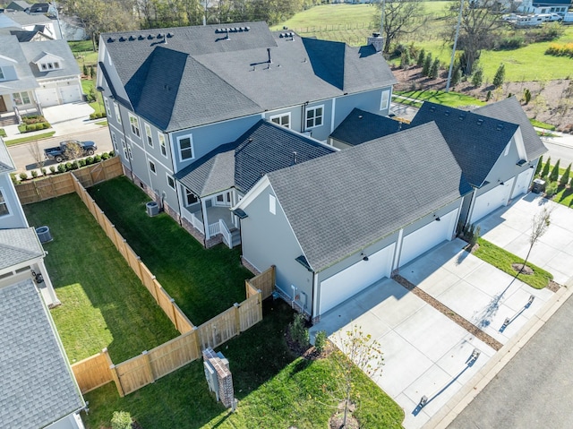 aerial view with a residential view