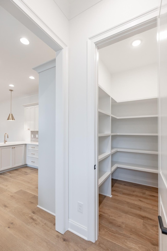 storage area featuring a sink