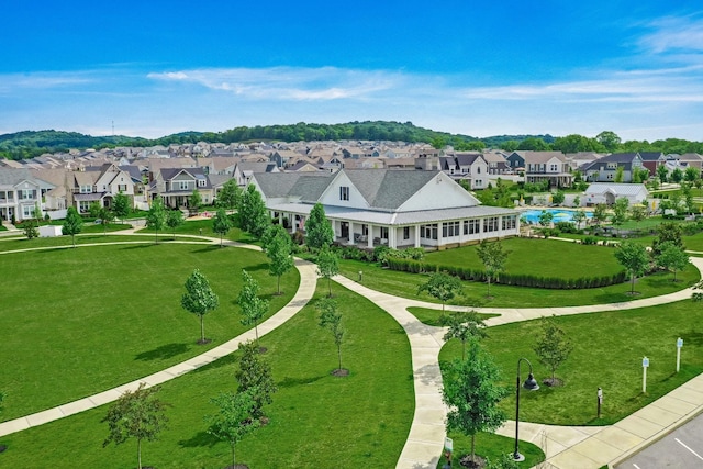 aerial view featuring a residential view