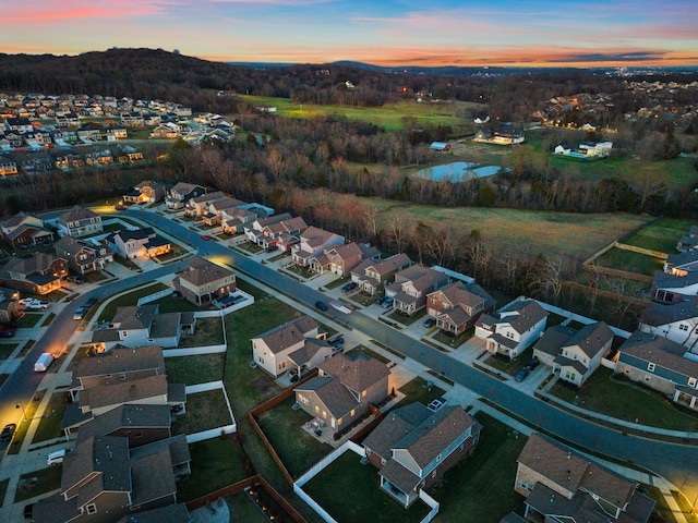 bird's eye view with a residential view