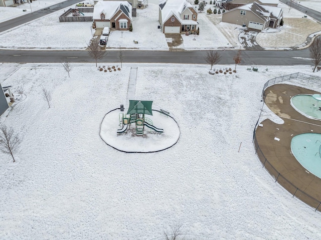 view of snowy aerial view