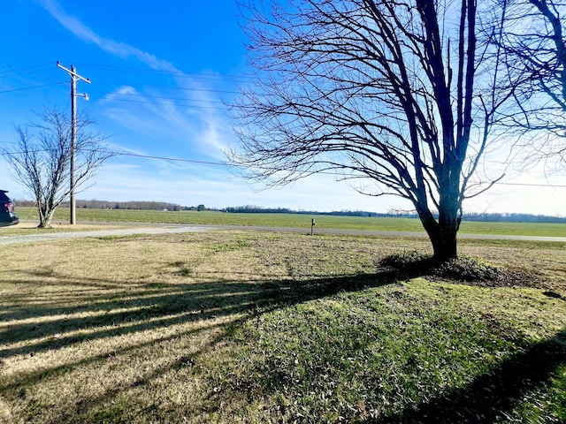 view of yard with a rural view