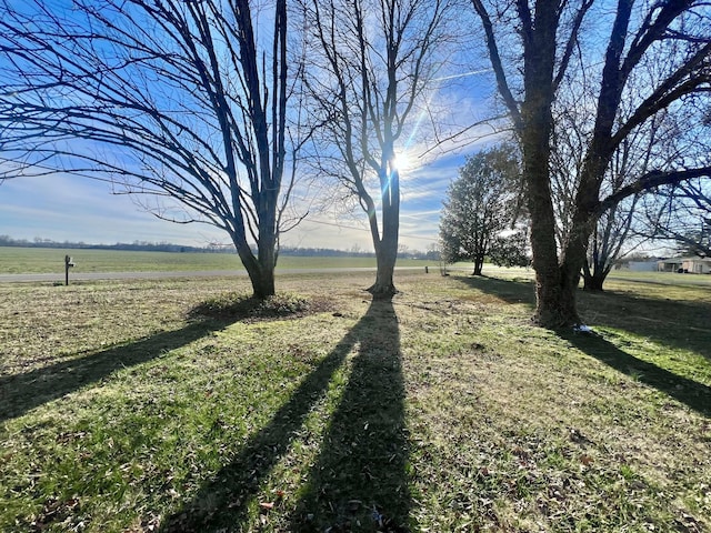 view of yard with a rural view