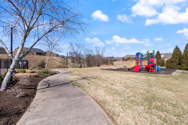 view of yard with playground community