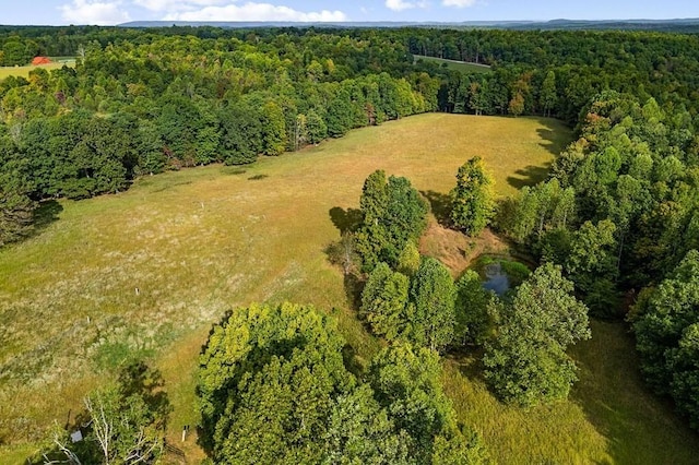 aerial view with a wooded view