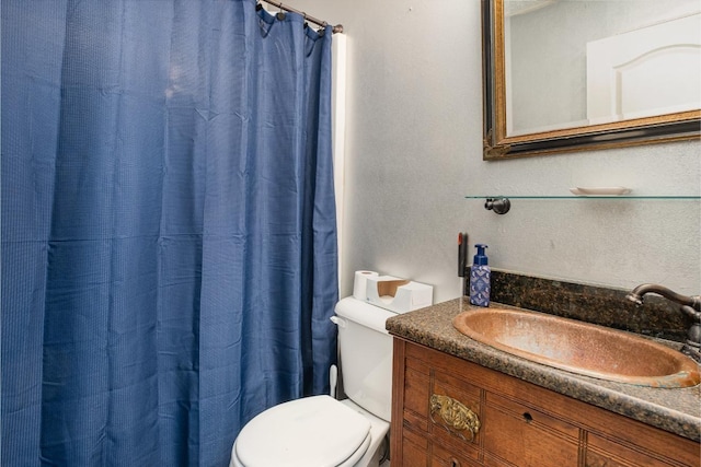 bathroom with toilet and vanity