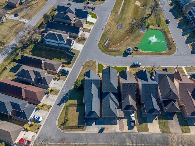 aerial view with a residential view