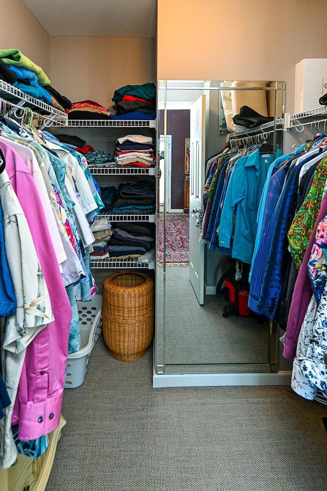 spacious closet with carpet flooring