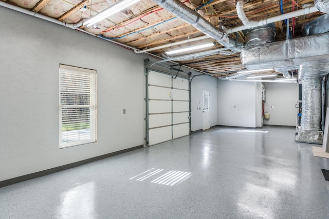 garage with baseboards