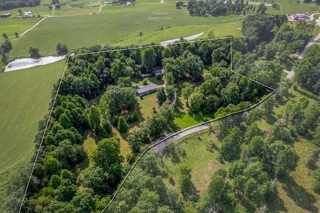 aerial view with a rural view