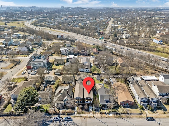 aerial view with a residential view