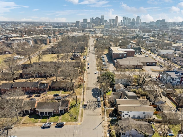 drone / aerial view featuring a city view