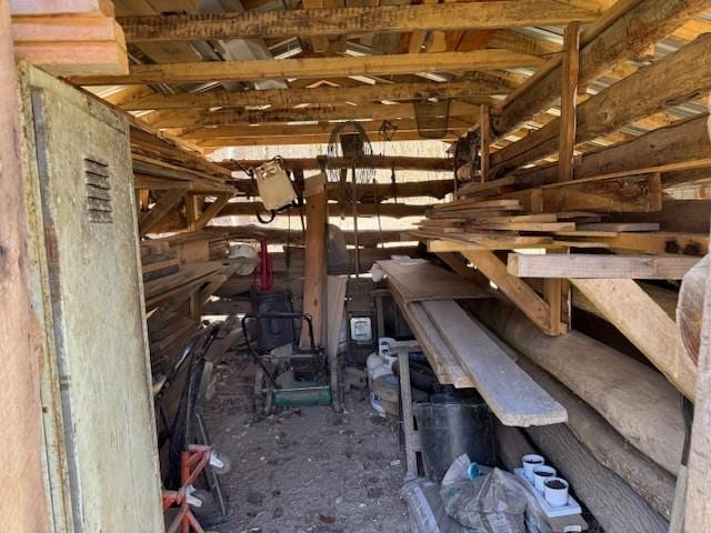 view of unfinished attic