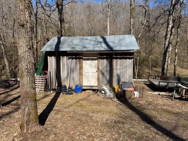 view of shed