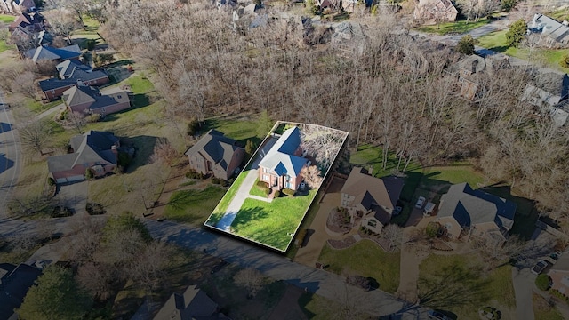 drone / aerial view with a residential view