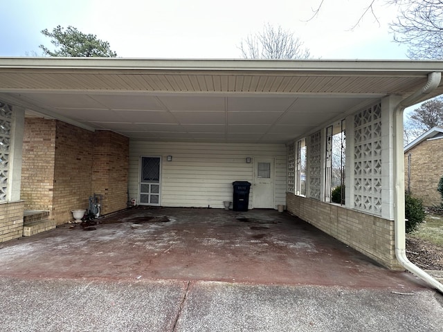 view of patio featuring a carport