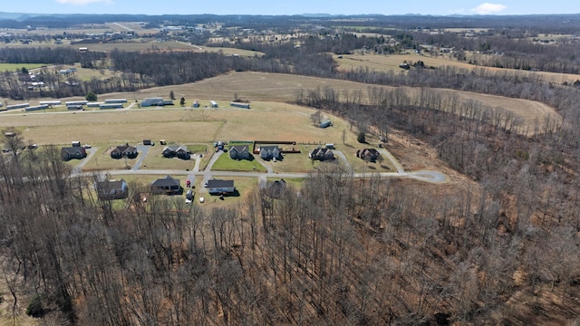 bird's eye view featuring a rural view