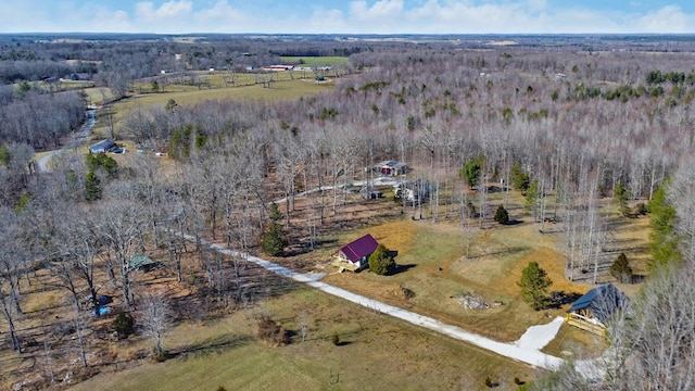 birds eye view of property with a rural view