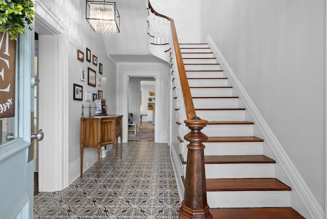 foyer featuring stairway