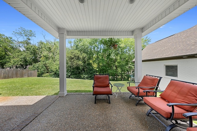 view of patio with fence