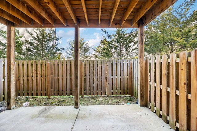 view of patio featuring a fenced backyard