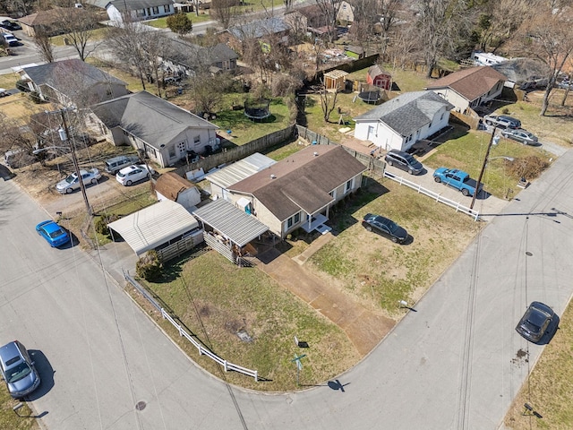 aerial view featuring a residential view