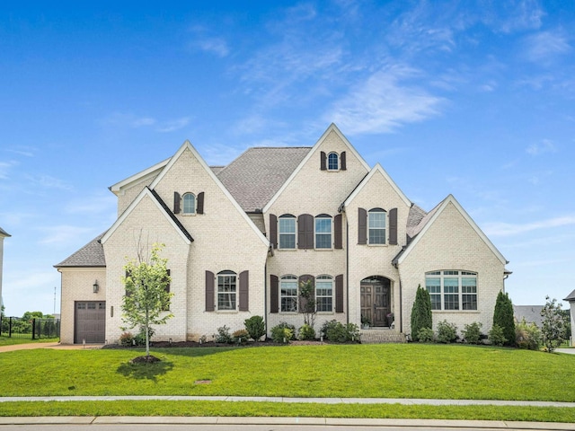 5562 Hardeman Springs Blvd, Arrington, TN 37014 - french provincial home with brick siding, a front yard, and a garage