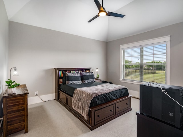 5562 Hardeman Springs Blvd, Arrington, TN 37014 - bedroom featuring light carpet, baseboards, a ceiling fan, and high vaulted ceiling