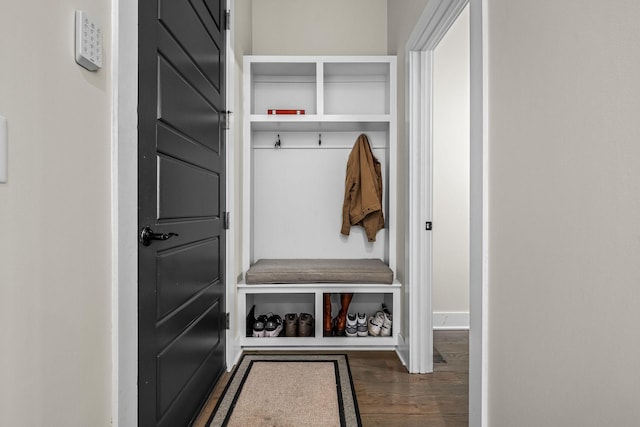 mudroom featuring wood finished floors