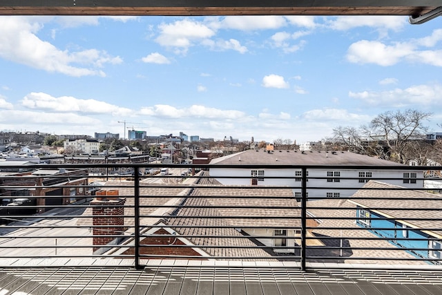 deck with a view of city