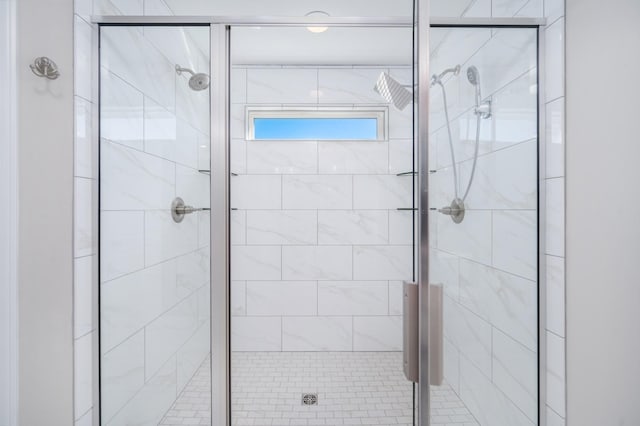 full bathroom featuring a stall shower