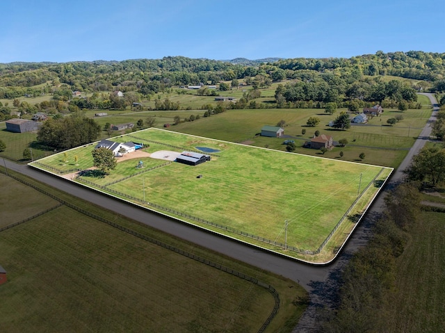 aerial view featuring a rural view